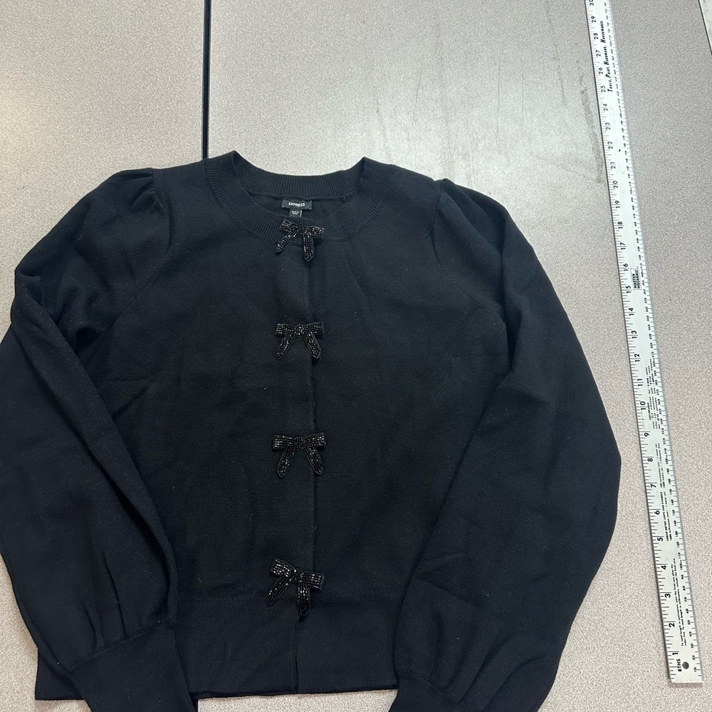 Express Black Bow-Detail Women's Cardigan